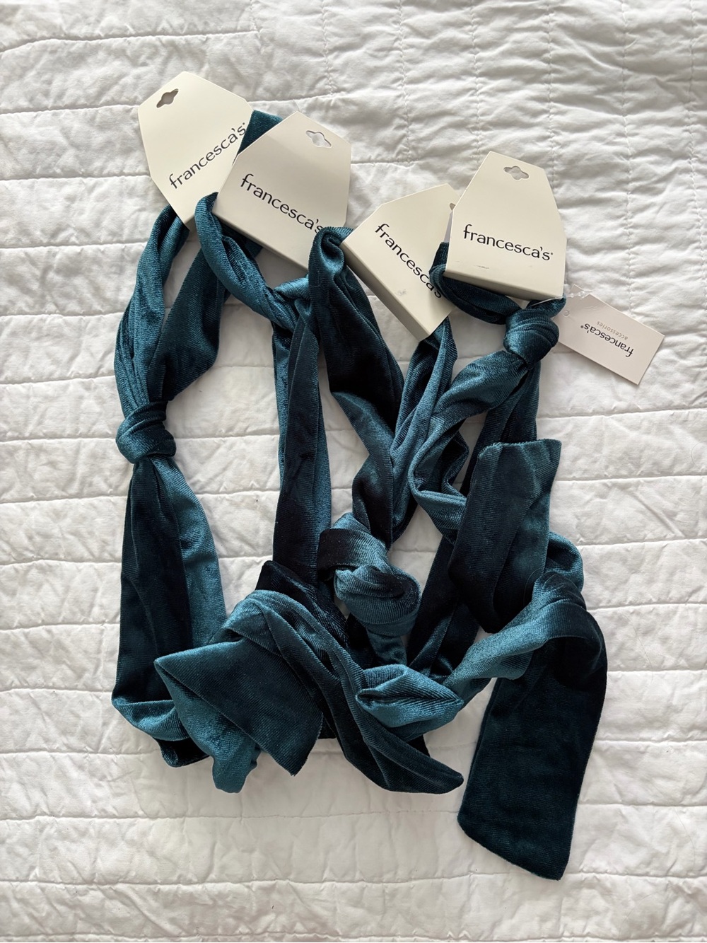 NWT Francesca's Collections Velvet Hair Accessories- Set of 4